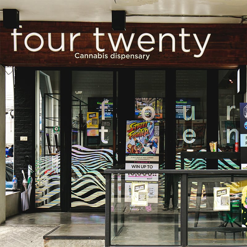 FOURTWENTY Asoke storefront at the 3Howw building entrance on Sukhumvit 21.